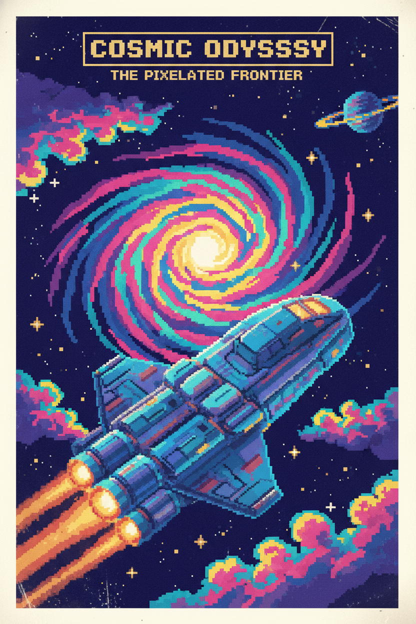 Pixel art poster prompt example